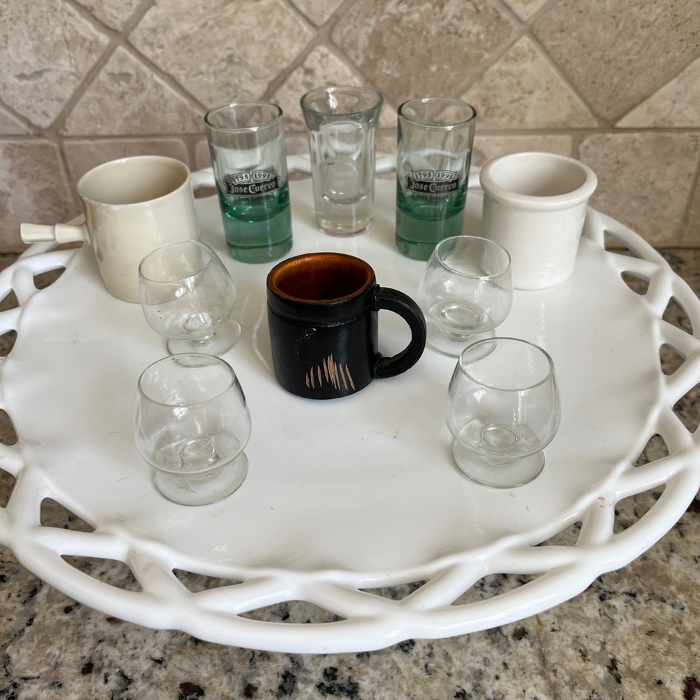 Vintage Shot Glasses, Cuervo Shot Glasses and Vintage Toothpick Holders